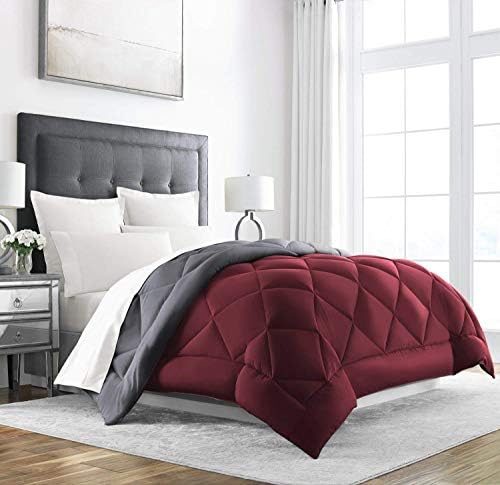  Sleep Restoration All Seasons Queen/Full Size Comforter - Reversible -  Cooling, Lightweight Summer Down Comforter Alternative - Hotel Quality Bedding Comforters - Navy/Sleet