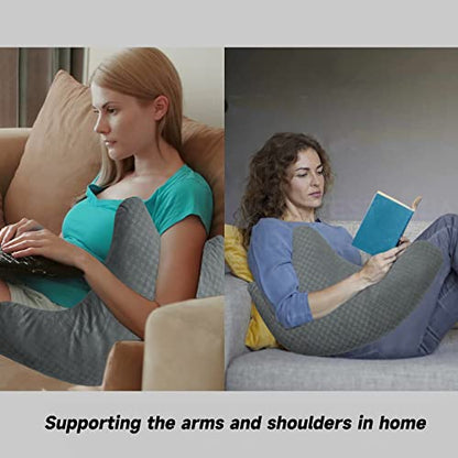  Shoulder Surgery Pillow - Rotator Cuff Pillow For Shoulder Pain Relief, Post Shoulder Pillow For Shoulder Pain Relief Side Sleeper, Adjustable Neck And Arm Pillow For Sitting & Sleeping (Dark Gray)…