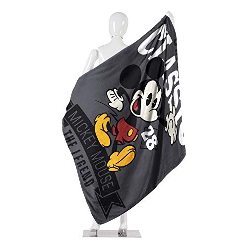 Disney 's Mickey Mouse, "A Classic" Micro Raschel Throw Blanket, 46" X 60", Multi Color
