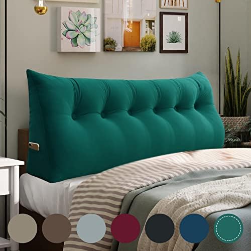  Rucener Triangular Headboard Wedge Pillow Triangular Removable Headboard Backrest Large Bolster Triangular Headboard Backrest Daybed Cushion Daybed Pillows Headboard Pillow Black Twin Size