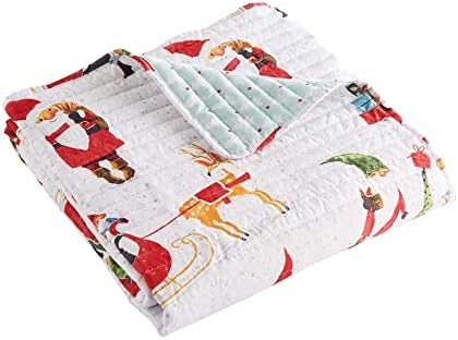  Levtex Home Merry & Bright Collecion - Gnome For The Holidays Quilt - Full/Queen - Christmas Gnomes - Red, Green And White - Quilt (86x86in.) - Reversible - Polyester