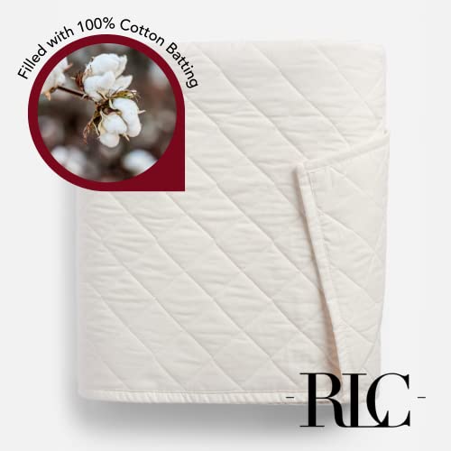  Lassic Luxury Quilt | American Grown 100% Cotton Batting | Lightweight All Season USA Made Vintage Style Bedspread | Durable Oversized And Machine Washable | King/Cal King | Natural