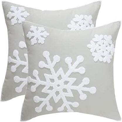  Tosleo Christmas Tree Throw Pillow Covers 16x16 Inch Pack Of 2 Christmas Decoration Forest Green Embroideried Throw Pillow Covers For Christmas Party Bed Sofa Cushion Car