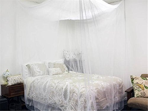  Yanglovele 4 Corner Post Bed Canopy Mosquito Net White Full Queen King Size Netting Bedding Large Size Small Hole