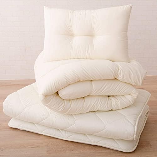  Japanese Futon Mattress Set CLASSE (Mattress, Comforter & Pillow) With Covers (Gray) Full Made In Japan, Cotton Foldable Floor Sleeping Bed Tatami Mat