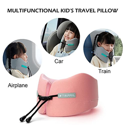  GOLDORANGE Kids Travel Pillow For Airplane Stops The Head From Falling Forward Neck Chin Support Children Memory Foam Neck Pillow For Sleeping Rest,Toddler/Child/Girls Pink Gifts