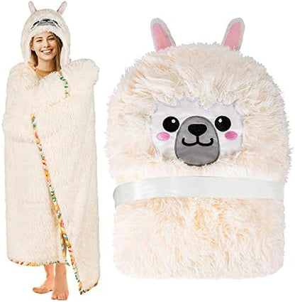  Sloth Wearable Hooded Blanket For Adults - Super Soft Warm Cozy Plush Flannel Fleece & Sherpa Hoodie Throw Cloak Wrap - Sloth Gifts For Women Adults And Kids (Brown)