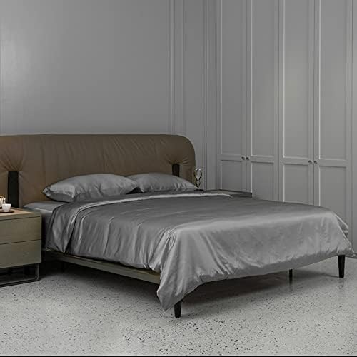  CloverSilk 22 Momme Silk Duvet Cover, 100% Mulberry Silk Comforter Quilt Cover With Zipper Closure, Ultra Soft, Durable, 1pc Duvet Cover Only - King Size, Champagne