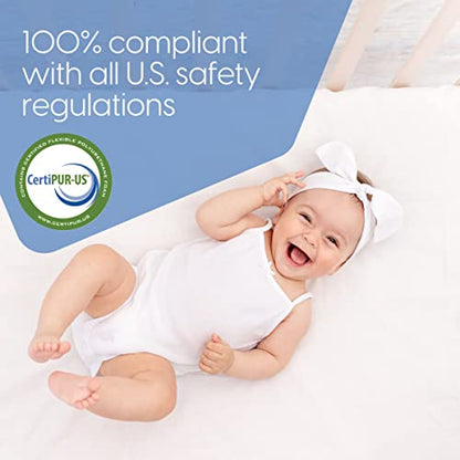  Milliard Memory Foam Crib Mattress, 2022 Edition, Flip Technology, Firm Side For Baby And Soft Side For Toddler - 100% Cotton Cover
