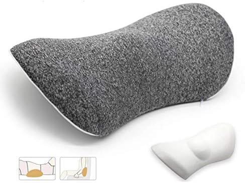  KOKYPLO Memory Foam Lumbar Support Back Cushion Pillow Balanced Firmness For Lower Back Pain Relief - Ideal Back Pillow For Office Chair,Car Seat, Recliner, Bed (Black)