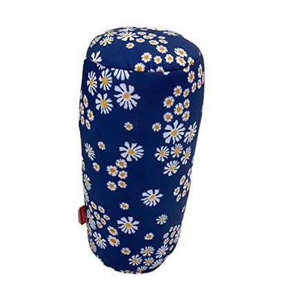  Bookishbunny Microbead Cylindrical Bolster Roll Pillow 14" X 6" (Daisy-Navy)