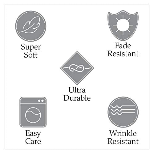  Elite Home Products Soft Microfiber Coastal Printed/Embroidered Sheet Set