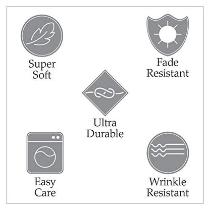  Elite Home Products Soft Microfiber Coastal Printed/Embroidered Sheet Set