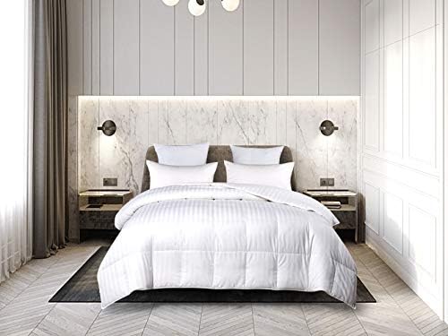 500 Thread Count Damask Stripe (2 CM) Duraloft Down Alternative Comforter, FQ