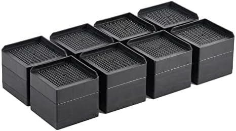  LUCKYQTQH Bed Risers Adjustable Furniture Risers Heavy Duty，Rectangle Bed Risers 3 Inches，Desk Risers For Sofa Couch Bed Frame ，Supports Up To 3000 Lbs (4 Piece Set)