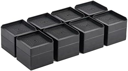  LUCKYQTQH Bed Risers Adjustable Furniture Risers Heavy Duty，Rectangle Bed Risers 3 Inches，Desk Risers For Sofa Couch Bed Frame ，Supports Up To 3000 Lbs (4 Piece Set)