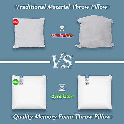  AM AEROMAX 12 ×12 Pillow Insert Memory Foam Throw Pillow Insert Sham Square For Decorative Cushion Bed Couch Sofa Without Deform After Longtime Use