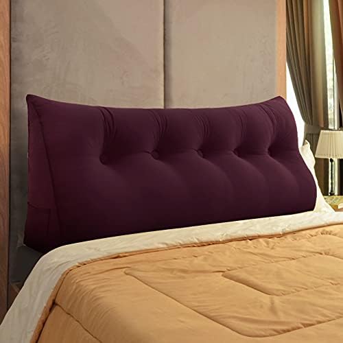  WOWMAX Rectangular Headboard Pillow Bolster Pillow For Bed Back Rest Pillow For Sitting In Bed Daybed Pillows Back Support Pillow For Bed Reading Pillow Velvet Deep Blue Full
