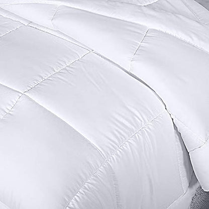  All Season Down Alternative Quilted Twin/Twin XL Comforter - Duvet Insert With Corner Tabs - Machine Washable – Bed Comforter - White