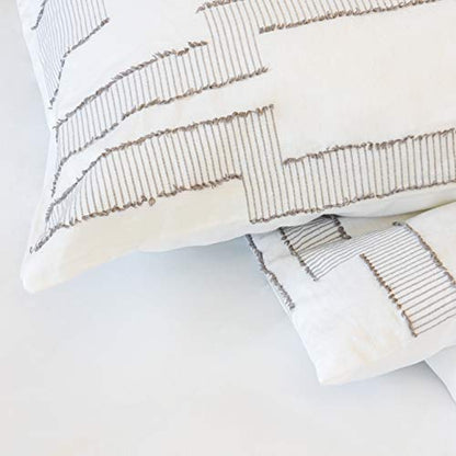  | Wren Bedding Collection | Modern Reversible Luxury Ultra Soft Comforter, All Season Premium 3 Piece Set, Design For Home Hotel Décor, Full/Queen, White