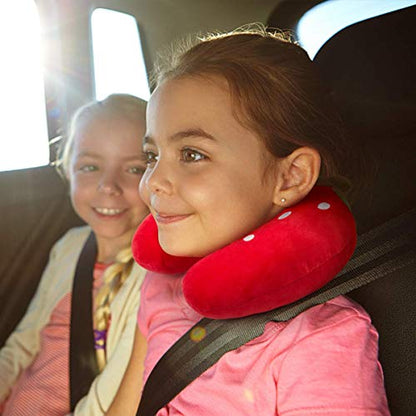  GLCS GLAUCUS Kids Travel Pillow For Airplane Car Seat Cute Animal Neck Pillow Comortable U Shaped Head Chin Support Pillow Travel Essentials For Toddlers Adults Road Trip Strawberry