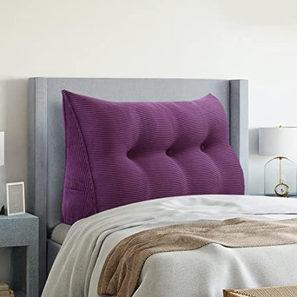  VERCART Wedge Headboard Pillows Bed Wedge Pillow Headboard Wedge Pillow Triangle Pillow Wedge Daybed Pillows Bolster Pillow Headboard With Removable Cover Corduroy Deep Blue Twin
