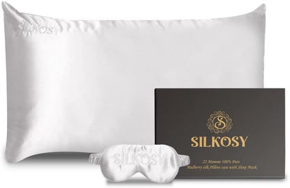 Mulberry Silk Pillowcase For Hair And Skin With Hidden Zipper, 22 Momme 100% Real Silk Pillow Case With Sleep Mask, Premium Grade 6A Silk Promotes Soft Skin, 900 Thread Count