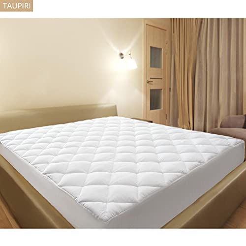  Queen Quilted Mattress Pad Cover With Deep Pocket (8"-21"), Cooling Soft Pillowtop Bed Mattress Cover, White