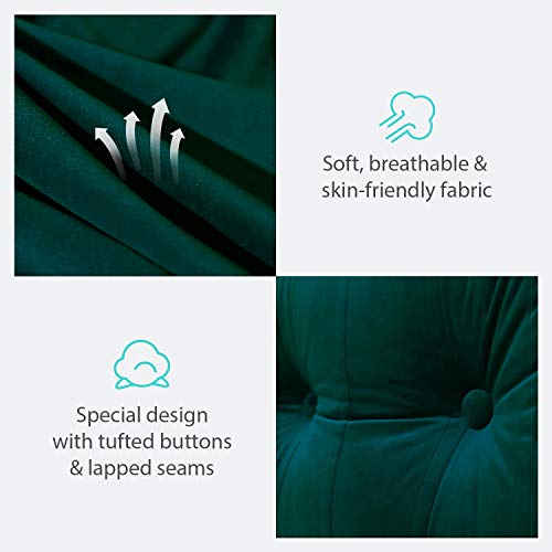  Rectangular Headboard Pillow Bolster Pillow For Bed Back Rest Pillow For Sitting In Bed Daybed Pillows Back Support Pillow For Bed Reading Pillow Velvet Cyan Queen