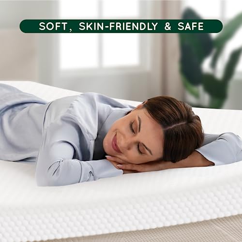  Z-HOM Queen Size Foam Mattress Topper, 3 Inch Gel Memory Foam Mattress Topper With Zippered Cotton Cover & Elastic Straps, Gel Infused Memory Foam Bed Topper Cooling Mattress Pad For Pressure Relief