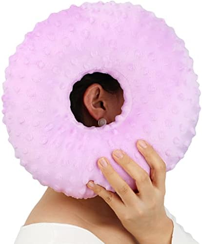  Piercing Pillow Ear Pillows Donut With Hole For Ear Pain CNH, Piercing, Pain Relief Sleeping, Pressure Sore, Side Sleepers, Headphones Minky Dot Lavender