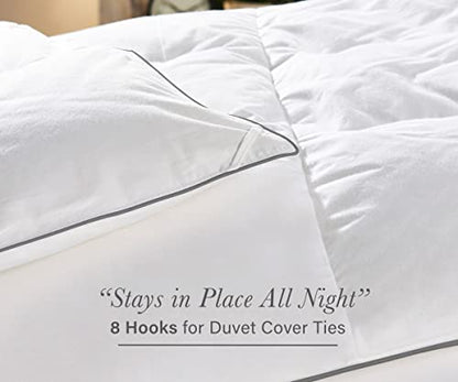  Luxury White Comforter King Size Duvet Insert, All-Season Soft Extra Fluffy Down Alternative King Comforter, Quilted, Corner Tabs