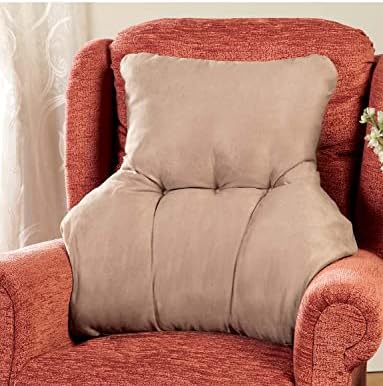  Chums | Faux Suede Back Rest Lumbar Support Cushion | Coffee