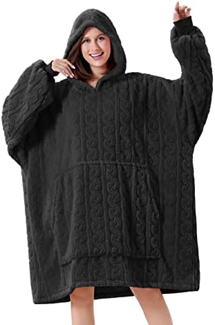  Oversized Blanket Hoodie For Adults - Extra Long Wearable Sweatshirt With Giant Sleeve, Hood And Pocket