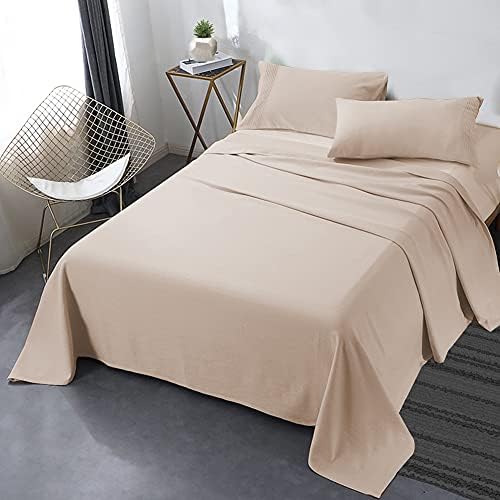  Queen Bed Sheet Set, 4pcs Bedding Sheets & Pillowcases, Soft Microfiber 1800 Thread Count 16" Deep Pocket Luxury Bed Sheets - Hypoallergenic, Wrinkle & Fade Resistant (Black)