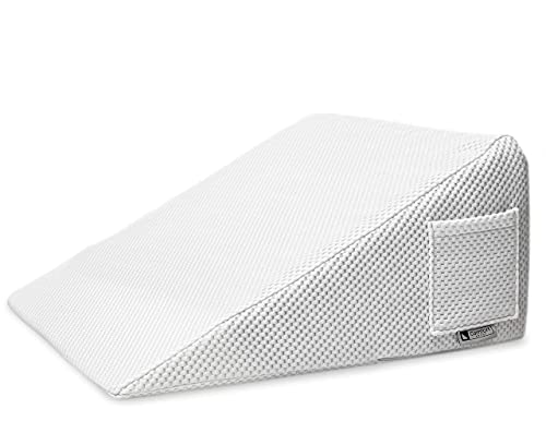  COMFORT WEDGE™ Pillow For Sleeping, Sleep Apnea, Snoring, GERD, Acid Reflux — Memory Foam Bed Wedge Pillow With Orthopedic Support For Surgery Recovery — Triangle Back Pillow For Bed 12" Elevation