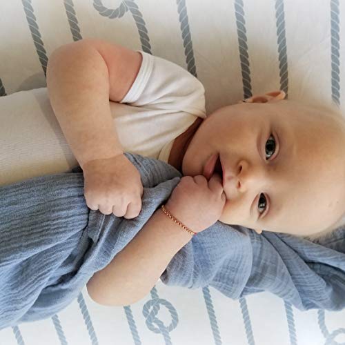 Ely's & Co. Muslin Swaddle Blanket 3-Pack For Baby Boy— 100% Cotton Muslin Extra-Large Swaddle Blankets (47”x 47”) — (Misty Blue Stars│Solid│Stripes)