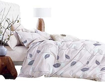  Swanson Beddings Leafy Vines 3-Piece 100% Cotton Bedding Set: Duvet Cover And Two Pillow Shams (Queen)