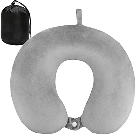 DUANY STORE Neck Pillow For Traveling, Upgraded Travel Neck Pillow For Airplane 100% Pure Memory Foam Travel Pillow For Flight Headrest Sleep, Portable Plane Accessories (Pink)