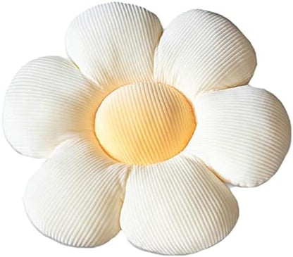  WYIKE Flower-Shaped Cute Pillow, Flower Cushion, Reading Pillow And Leisure And Comfortable Pillow, Car Cushion (Beige/Yellow, 40cm*40cm)