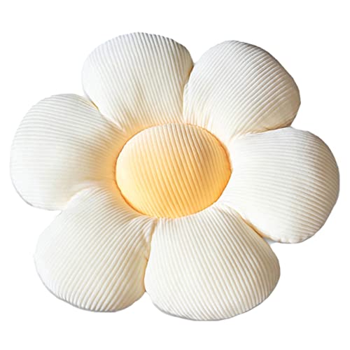  WYIKE Flower-Shaped Cute Pillow, Flower Cushion, Reading Pillow And Leisure And Comfortable Pillow, Car Cushion (Beige/Yellow, 40cm*40cm)
