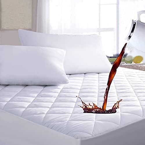  2 Pack Twin XL Size Quilted Fitted Mattress Pad, Waterproof Breathable Soft Mattress Protector, Deep Pocket Fitted Style Bed Cover, Vinyl-Free