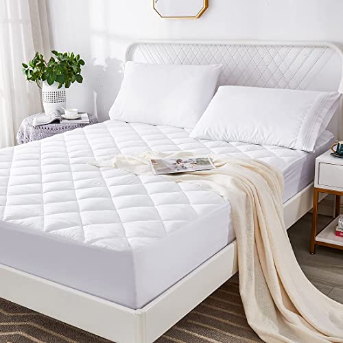  Uraclaire Mattress Pad With 8-21'' Deep Pocket,Cooling Mattress Topper Cover,Ultra Soft Quilted Fitted Breathable Fluffy Microfiber Mattress Protector(Queen)