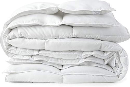  Chezmoi Collection All Season Down Alternative Comforter - Plush Microfiber Fill - Box Stitch Quilted - Duvet Insert With Corner Tabs (King, White)