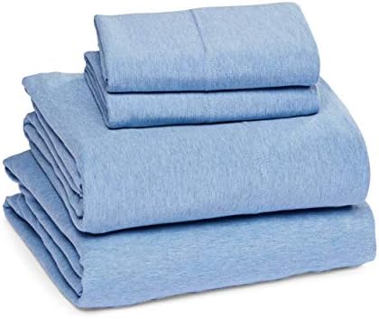 Amazon Basics Cotton Jersey Quilt And Sham Bed Set, Down-Alternative Quilt - Twin/Twin XL, Navy Blue