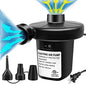  Electric Air Pump, Air Mattress Portable Pump For Inflatables Couch, Pool Floats, Blow Up Pool Raft Bed Boat Toy, Snow Tube, AC Inflator/Deflator With 3 Nozzles, 130W