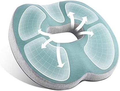  SPEEDWOW Hemorrhoid Donut Pillow, Ergonomic Design Hemorrhoid Cushion, Coccyx, Sciatica, Postpartum Pain Relief Memory Foam Cushion. (Grey)