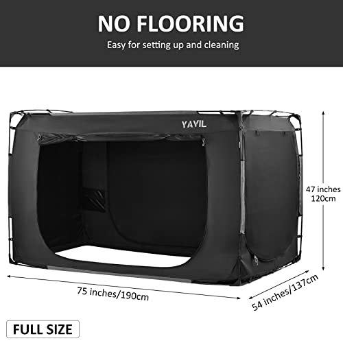  Bed Tent Bed Canopy Full Size, Portable Sleeping Tents Dream Tents Indoor For Kids And Adult, Breathable Privacy Space On Bed With Three Doors (Mattress Not Included)