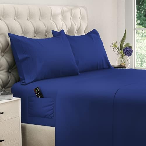  DREAMCARE Twin XL Sheets 4pcs XL Twin Sheet Set Twin XL Fitted Sheet Extra Long Twin SheetsSoft & Long Lasting 100% Fine Brushed Microfiber Polyester With Side Pocket, Gray