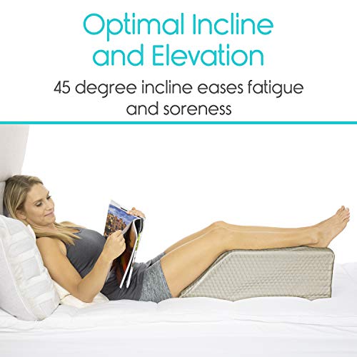  Xtra-Comfort Leg Elevation Pillow For Sleeping, Swelling, Post Surgery - Memory Foam Bed Wedge Pillow- Support Cushion For Pregnancy, Leg, Foot Rest